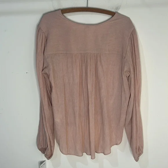 NWT FREE PEOPLE Check On It Light Pink Wrap Top Size Medium - Picture 5 of 16